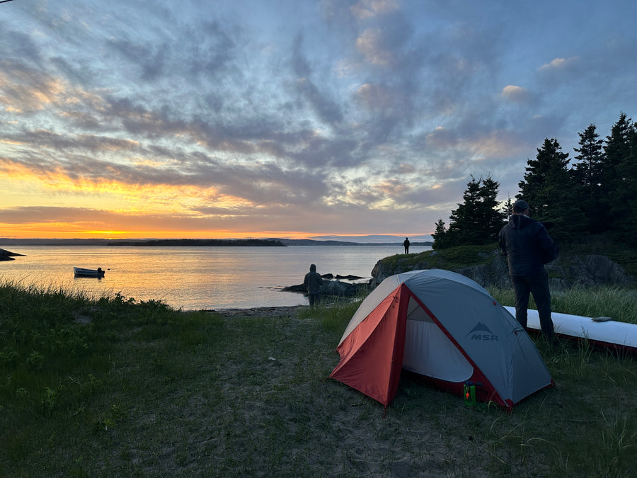 Sea Kayak Nova Scotia Camping Tent Sunset