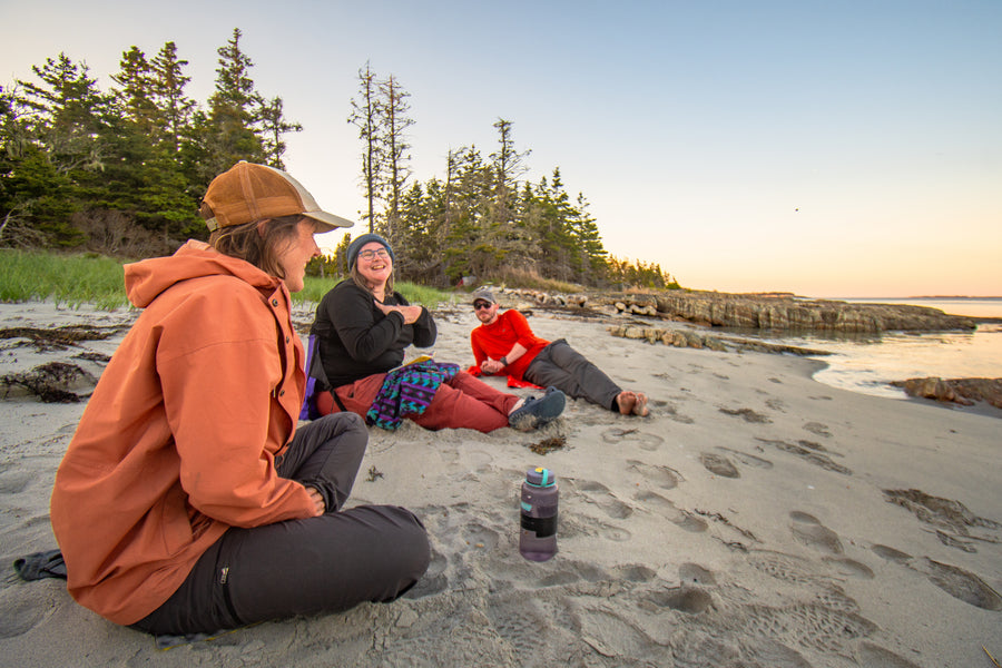 Sea kayak nova scotia overnight beach friends